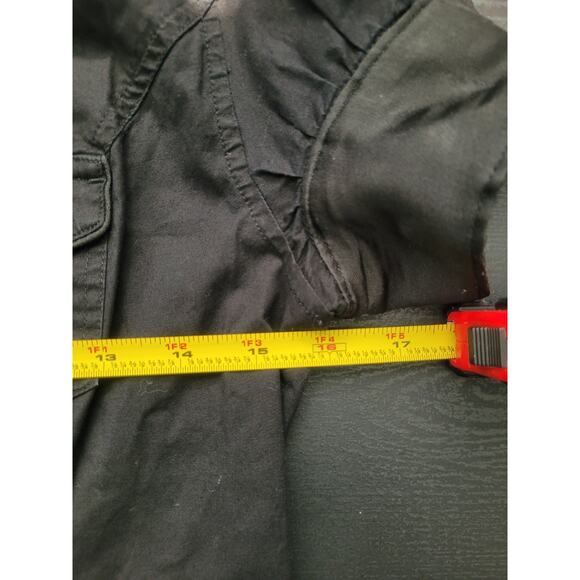 Y2k Guess Button Up Mini Shirt Dress Size M Black Utility Preppy Goth Office - Picture 9 of 12